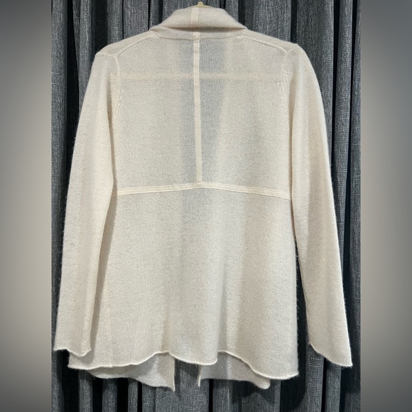 Sara Campbell Cream Open-Front Cardigan 100% cashmere - Picture 5 of 6